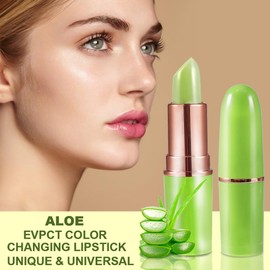 BINGBRUSH Aloe vera Color Changing Lipstick Queen,Moisturizer Long Lasting Lip Care Lip Balm Magic Lip Gloss Lip Tint Stain Glossly Makeup Lipstick Set for Women (1pc 01#Aloe vera)