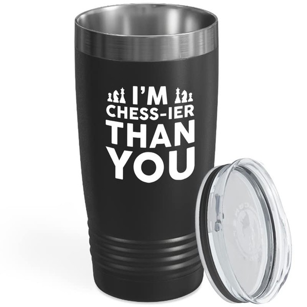 Chess Black Viking Tumbler 20oz - I'm Chessier - Funny
