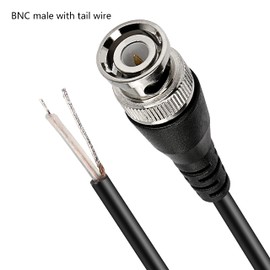 MEIRIYFA BNC Pigtail Cable Bare Wire, BNC Male with Open End Wire for CCTV Camera Terminal Adapter (5 x BNC Plug)