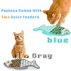 2 Pack Slow Feeder Cat Bowls, Fish-Shaped Silicone Puzzle Kitten