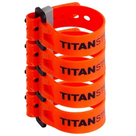 Titan Utility Straps – Mini Straps Set to Organize Computer Cables, Arts & Crafts, and Fishing Rods (6" Length / 4-Pack, Fire)