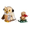 Kuhnert - Decoration / Wooden Figure - Mini Owl Sleigh