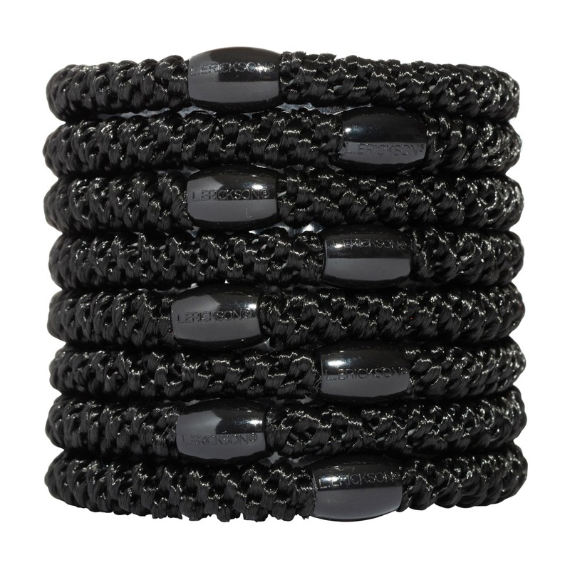 L. Erickson Grab & Go Ponytail Holders, Black, Set of