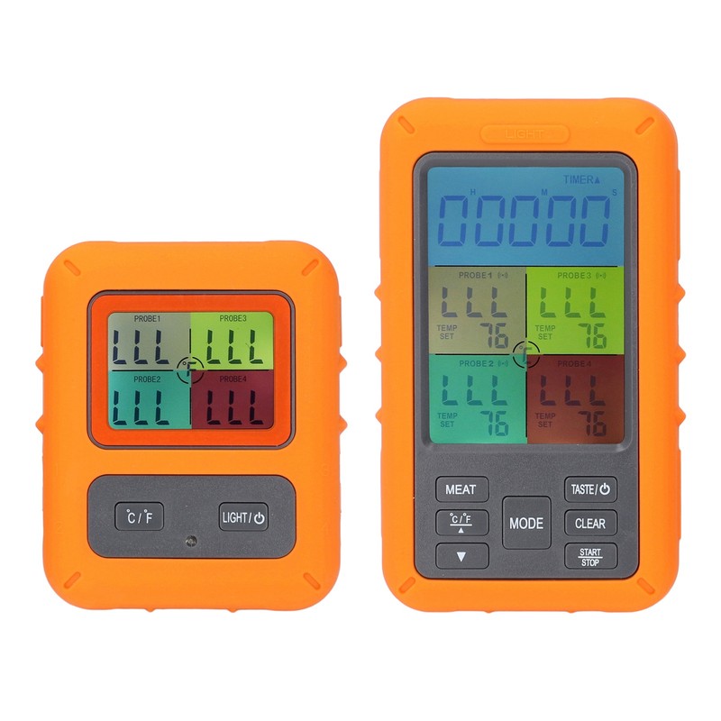 Meat Temperature Probe Smart Wireless LCD Display 4 Probes Grill