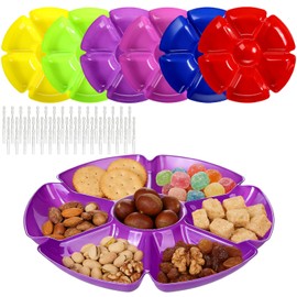 12 Pack Divided Serving Tray 12 Inch 7 Section Veggie Fruits Platter