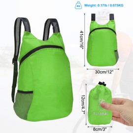 PATIKIL Hiking Backpack, 15L-20L Packable Lightweight Backpack Daypack Small Foldable Outdoor Camping Cycling Backpacking Shoulder Bag, Green