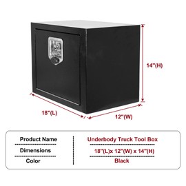 caqeg 18 Inch Underbody Truck Tool Box with T-Handle Lock,Heavy Duty Truck ToolBox Truck Storage Organizer Tool Box Chest For Storage Smooth Surface Waterproofness, 18"x 12"x 14" inch