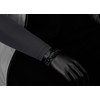 COOLSTEELANDBEYOND Men's Black Stainless Steel Wolf Head Bracelet, Textured Scale