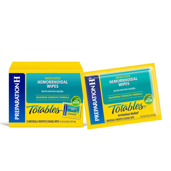 Preparation H Totables Hemorrhoid Flushable Wipes with Witch Hazel for
