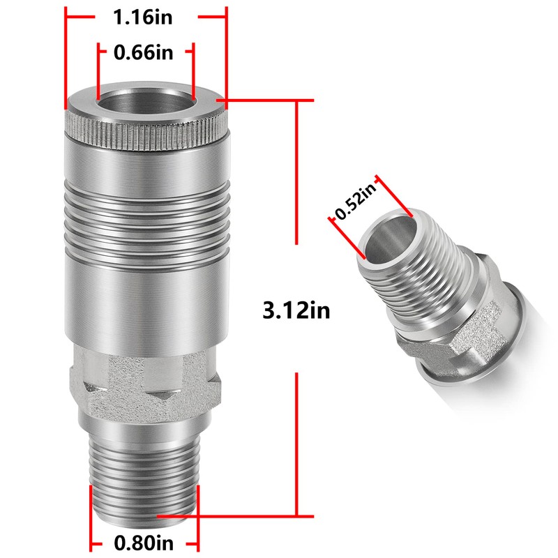 S-1816 1/2" MNPT G Style Couplers for applications requiring over