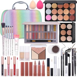 Makeup Kit For Women Full Kit, Makeup Set For Girls Teen Women, Makeup Gift Set With Eyeshadow Palette, Foundation, Concealer, Lipstick, Brushes (20 color makeup kit)