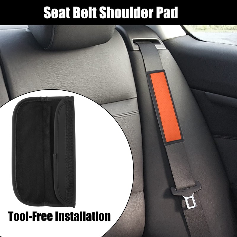 X AUTOHAUX 2pcs Car Seat Belt Cover Neck Mat Faux