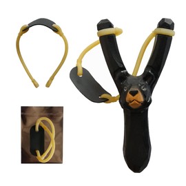 LongJT Wooden Animal Slingshot, Hand-Carved, Kids (Black Bear)