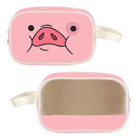 TOBGBE Gravity Falls Anime Gifts Waddles The Pig Clear Makeup Bag Animation TV Show Gift Cartoon Portable Make Up Organizer (W The Pig Clear MB)