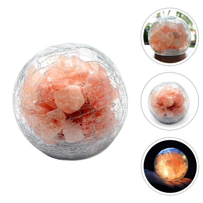 Uonlytech Salt Rock Lamp Battery Powered Himalayan Pink with Crackle
