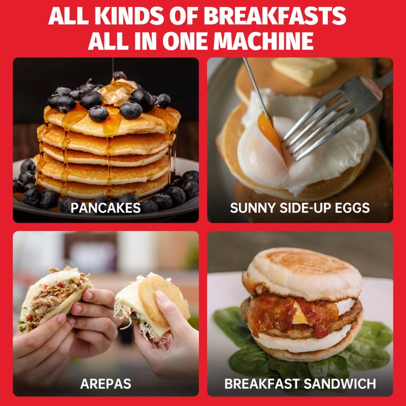 SugarWhisk Double Mini Pancakes Maker Machine Arepa Maker Electric Pancake