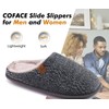 Coface Men's Memory Foam Slippers Warm Plaid Slippers Fluffy Plush