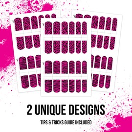 Savvi - 144 Manic Panic: Hot Hot Pink Nail Tattoos: Great for Parties and Everyday Wear, Gifts for Teens and Adults, Made in the USA [6 sheets, 144 count]