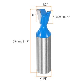 QUARKZMAN 2 Pieces Dovetail Cutter 1/2 Inch Diameter 1/2 Inch Shank Tungsten Carbide 14 Degree Dovetail Joint Drill Bit for Box Drawer Cabinet Joints Fine Woodworking