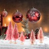 TOYANDONA 8pcs Bottle Brush Christmas Trees Pink Mini Christmas Trees