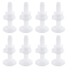 uxcell 8Pcs Toilet Seat Hinges Screws, White Universal Plastic Toilet Seat Hinge Bolt Screws with Nuts and Washers for Fixing The Top Toilet Seat