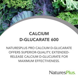 NaturesPlus PRO Calcium D-Glucarate (CDG) 600 mg - 90 Capsules - Non-GMO, Vegan, Gluten Free, Soy Free - 90 Servings