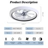 OUREDEEY 20" Ceiling Fan With Lights and Remote, Low Profile,