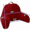 Red Microsuede Bed Rest Reading Pillow & Support Bed Backrest