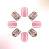 Valentine Press on Nails Short Square Fake Nails Love Heart