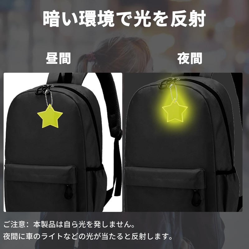 CAPASTEC Reflective Key Holder, Reflector, Key Ring, Star Shape, Reflector,
