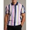 Alex Vando Mens Lace Polo Shirts Fashion Vibrant Short Sleeve