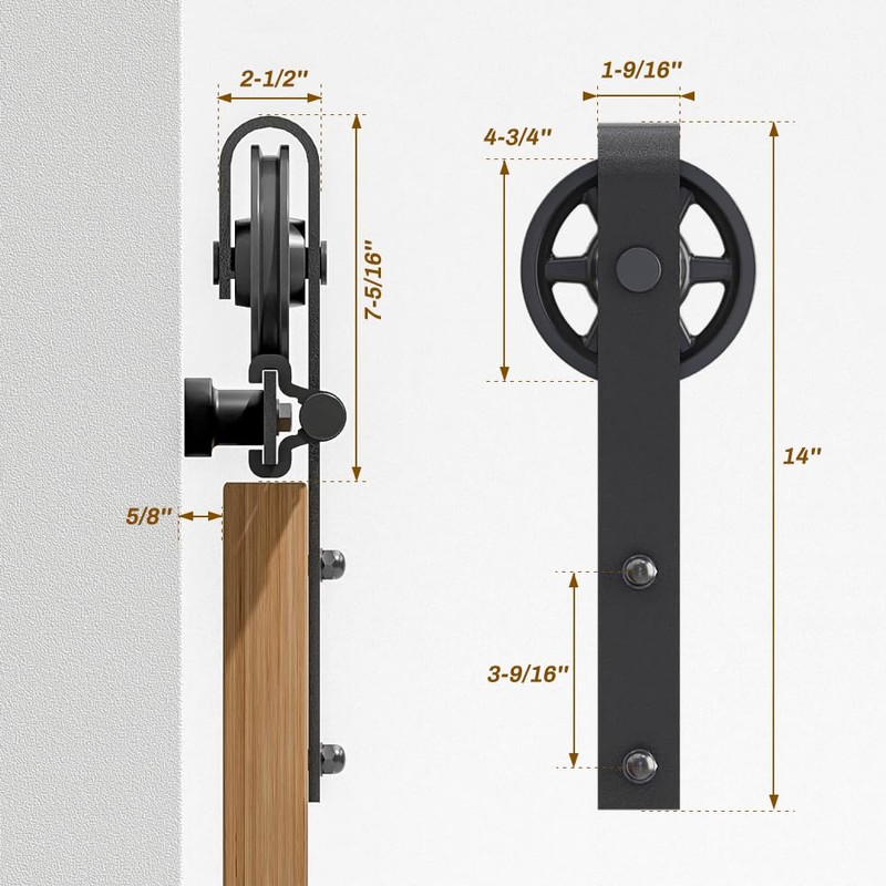 AONAYIOA 84"/7FT Sliding Barn Door Hardware Track Kit for Single