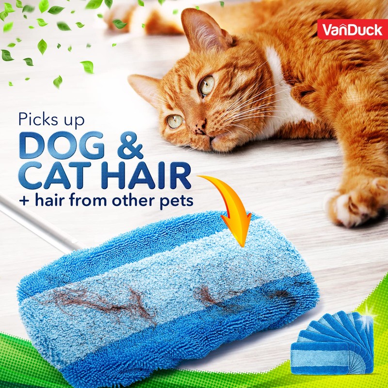 VanDuck Reusable Pet Heavy Duty Mop Pads Compatible with Swiffer