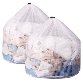 AYNKH Laundry Bags with Drawstring 2 Pack Extra Large Mesh Laundry Bag Durable for Delicates Heavy Duty Net Washiing Bag for Washing Machine 23.6×31.5inch