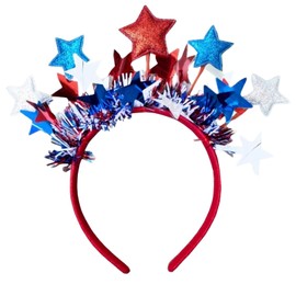 KiGoYaMi Independence Day Star Headband 4th of July Haiband for Women Patriotic Blue Red Star Heaband with Tassel Design Festive Hair Accessories for July 4th Celebrations