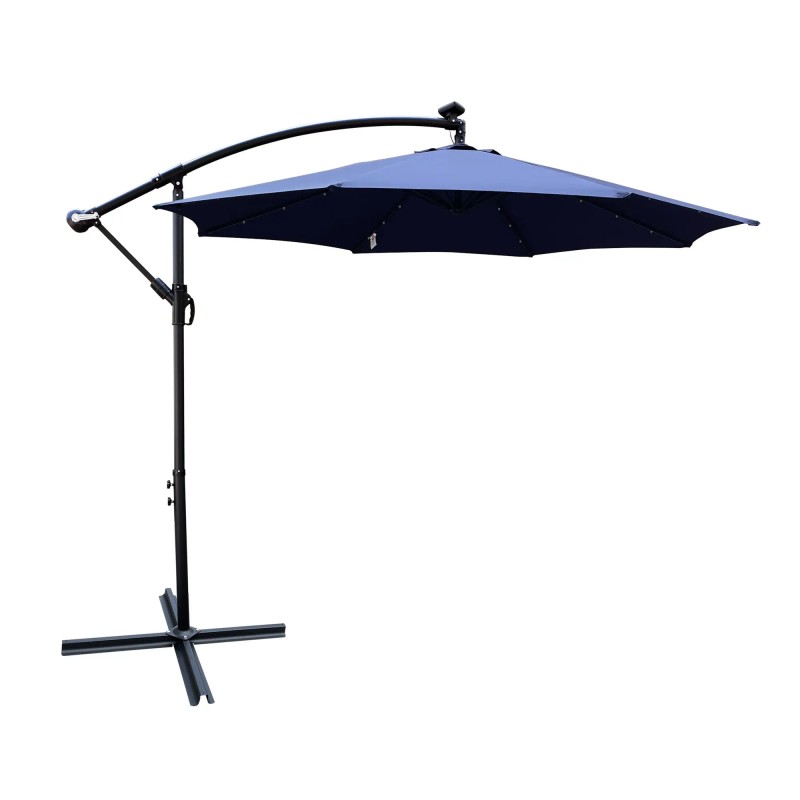 10 ft Outdoor Solar Powered LED Lighted Patio Umbrella Waterproof