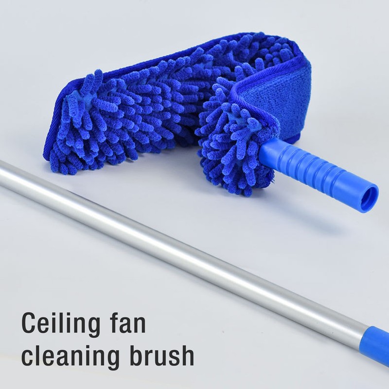 Ceiling Fan Duster Reusable Blade Cleaner Chenille Microfiber Head Cleaning