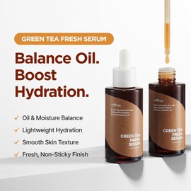 ISNTREE Suero Facial Green Tea Fresh Serum - Coreano con Té Verde de Jeju, Control de Grasa y Equilibrio de Hidratación, Piel Grasa, 50 ml