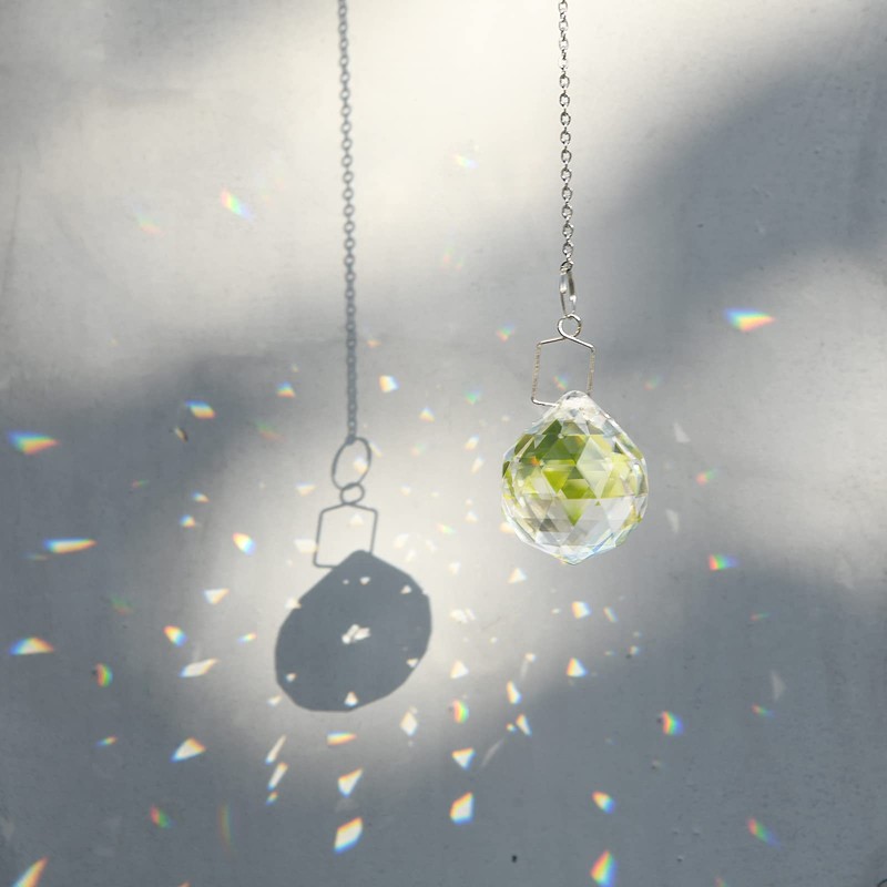 Transparent K9 Material Crystal Prismatic Sphere, Rainbow Manufacturer, Sun Catcher