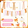 Pink and Orange Fall Bow Garland, Thanksgiving Fall Mantel Bows