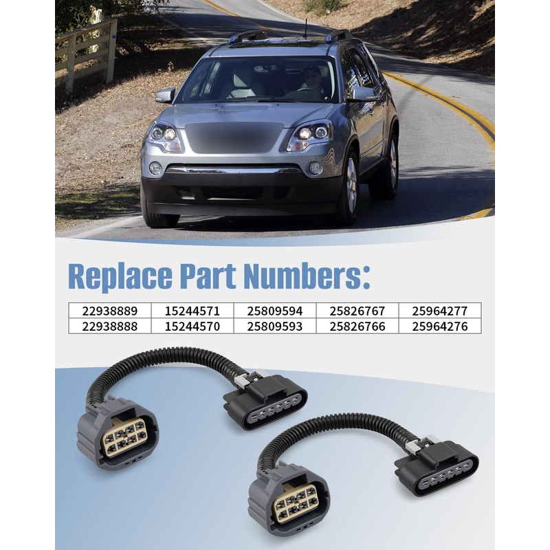 Wiring Harness Adapter HID to Halogen Headlight Fit for GMC