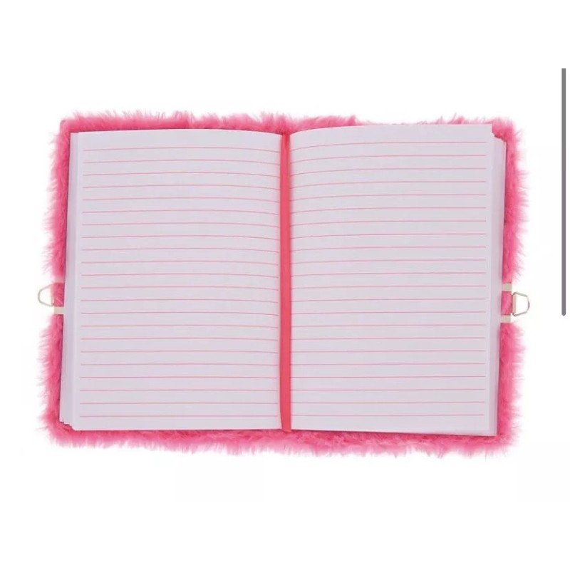 Claire’s Miss Glitter the Unicorn Plush Lock Diary Pink Purple