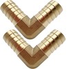 2PCS 3/4" x 3/4" Brass Hose Barb 90 Degree L-Shaped