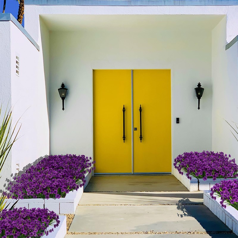 LikSoor 21 Bundles Artificial Outdoor UV Resistant Flowers No Fade