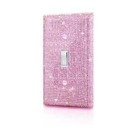 Shiny Pink Rhinestones Wall Plates Light Switch Decorative Cover Plate Single Toggle Rhinestones Outlet Covers Wall Plate Decorative