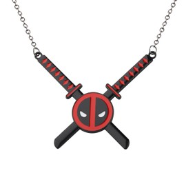 KEYCHIN Dead Heros Sword Logo Necklace Vedio Game Fans Gifts Superhero Mask Face Jewelry Cosplay Merchandise, Large, Stainless Steel, stainless steel