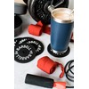 Barbell Bumper Plate Drink Coasters Set of 6, Round Black