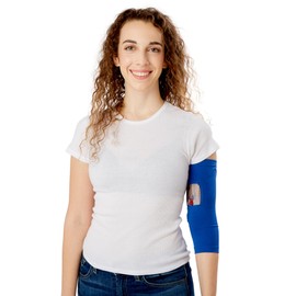 Care+Wear - Long PICC Line Cover (X-Small, Marine) - for Patients with PICC Lines - Upper or Lower Arm Coverage - Enhanced PICC Line Security - Comfortable Daily Wear, Convenient Mesh Window