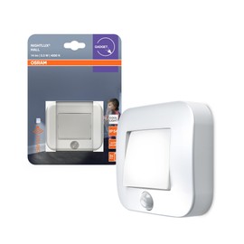 OSRAM NIGHTLUX Hall Nachtlicht, Weiß, Bewegungssensor, IP54, batteriebetrieben, 4000 K kaltweiß, ideal für Flure, Eingänge und flexible Montage