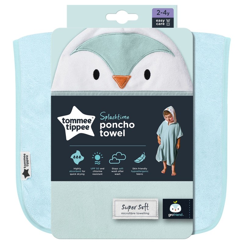 Tommee Tippee Splashtime Hooded Poncho Towel, Highly Absorbent and Super